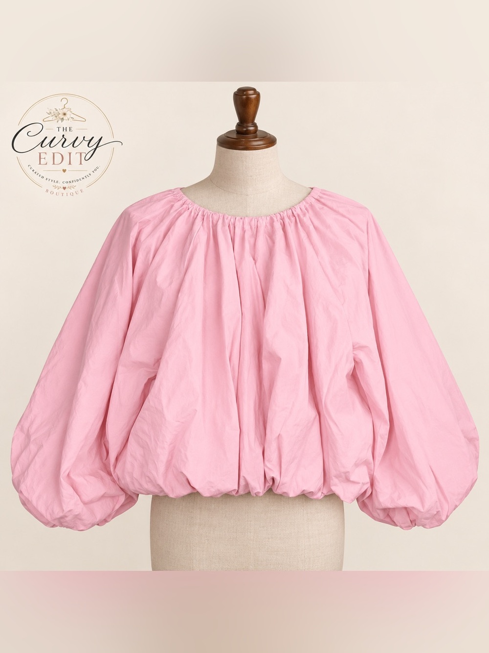 Athîral Pink Bubble Hem Top M Dramatic Balloon Sleeves Barbiecore Coquette